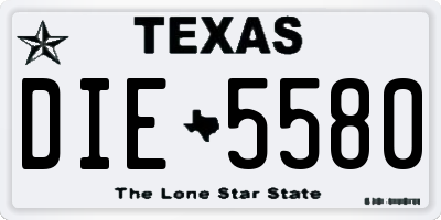 TX license plate DIE5580