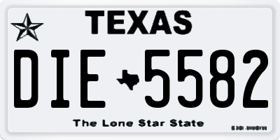 TX license plate DIE5582