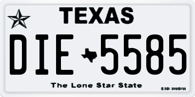 TX license plate DIE5585