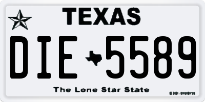 TX license plate DIE5589