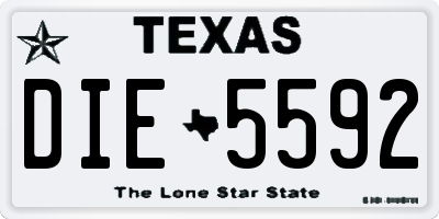TX license plate DIE5592
