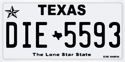 TX license plate DIE5593