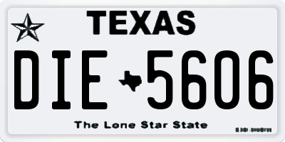 TX license plate DIE5606