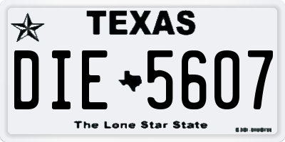 TX license plate DIE5607