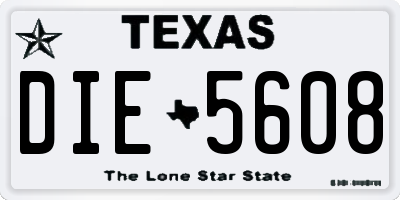 TX license plate DIE5608