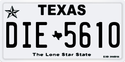 TX license plate DIE5610