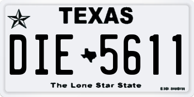 TX license plate DIE5611