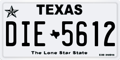 TX license plate DIE5612
