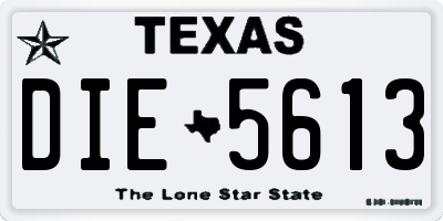 TX license plate DIE5613