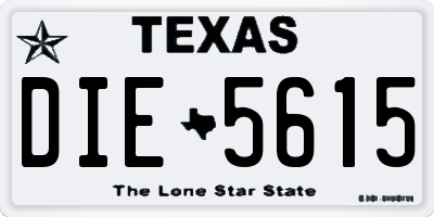 TX license plate DIE5615