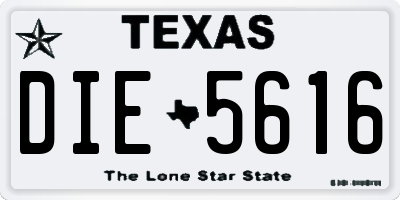 TX license plate DIE5616