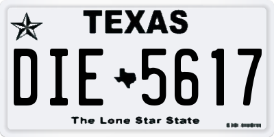 TX license plate DIE5617