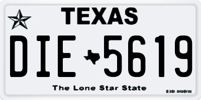 TX license plate DIE5619