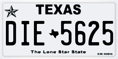TX license plate DIE5625