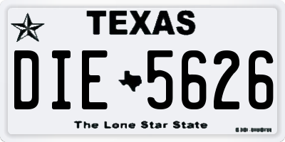TX license plate DIE5626