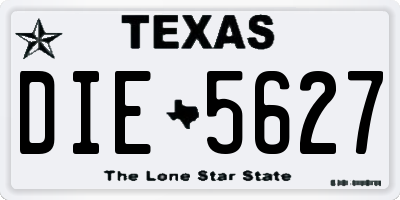 TX license plate DIE5627