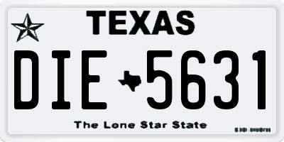 TX license plate DIE5631