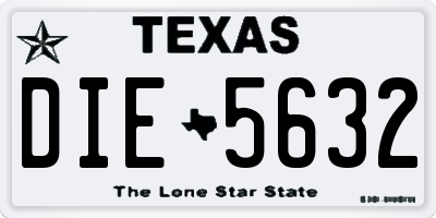 TX license plate DIE5632