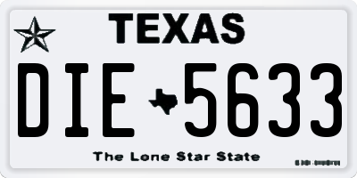 TX license plate DIE5633
