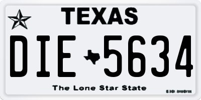 TX license plate DIE5634