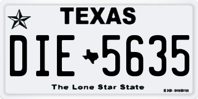 TX license plate DIE5635