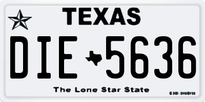 TX license plate DIE5636