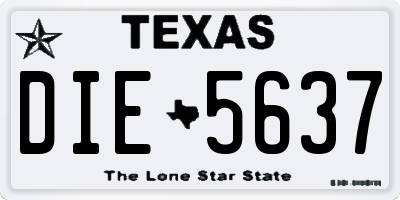 TX license plate DIE5637