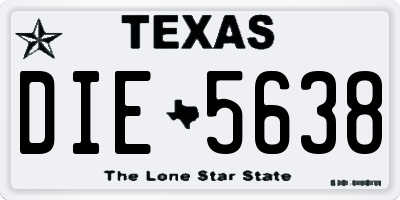 TX license plate DIE5638
