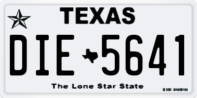 TX license plate DIE5641