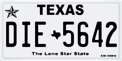 TX license plate DIE5642