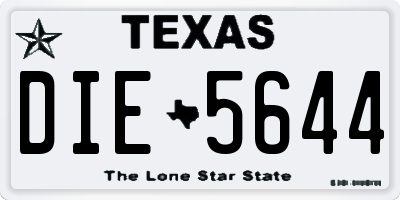 TX license plate DIE5644