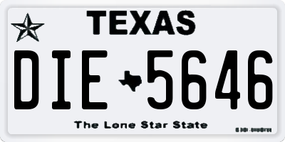 TX license plate DIE5646