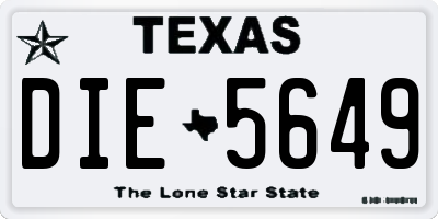 TX license plate DIE5649