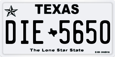 TX license plate DIE5650