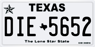 TX license plate DIE5652