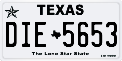 TX license plate DIE5653