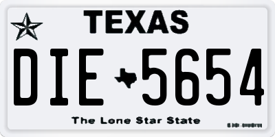 TX license plate DIE5654