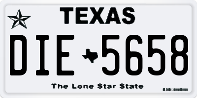 TX license plate DIE5658
