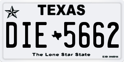 TX license plate DIE5662