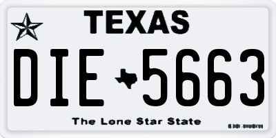 TX license plate DIE5663