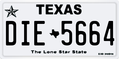 TX license plate DIE5664
