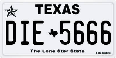 TX license plate DIE5666