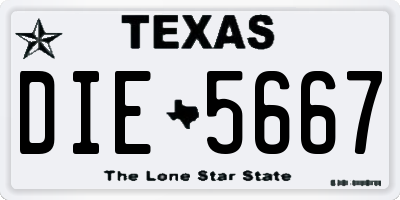 TX license plate DIE5667