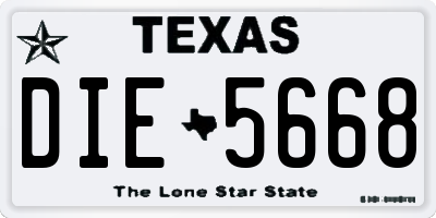 TX license plate DIE5668