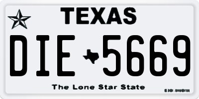 TX license plate DIE5669