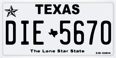 TX license plate DIE5670
