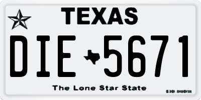 TX license plate DIE5671