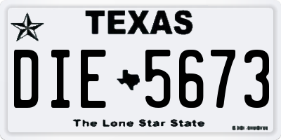 TX license plate DIE5673