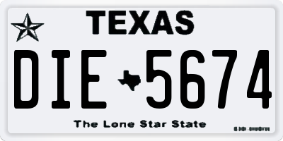 TX license plate DIE5674