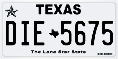 TX license plate DIE5675
